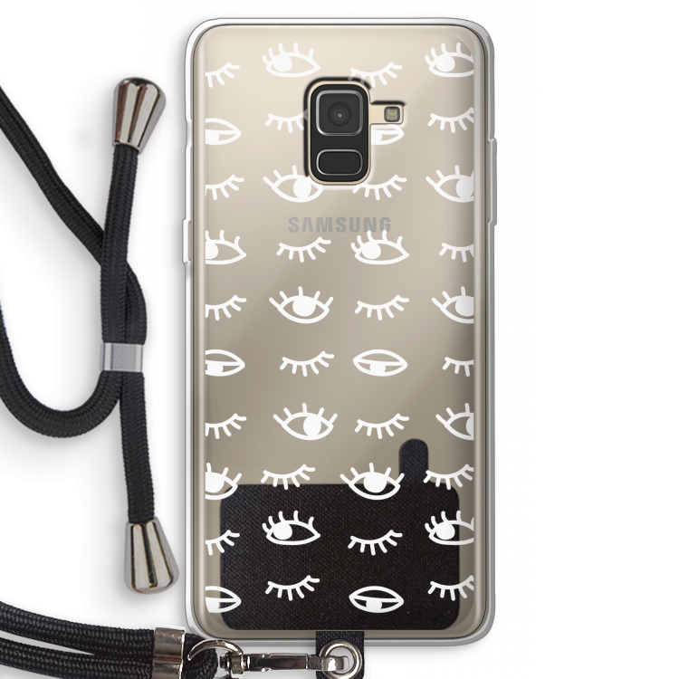 Eye pattern #3: Samsung Galaxy A8 (2018) Transparant Hoesje met koord