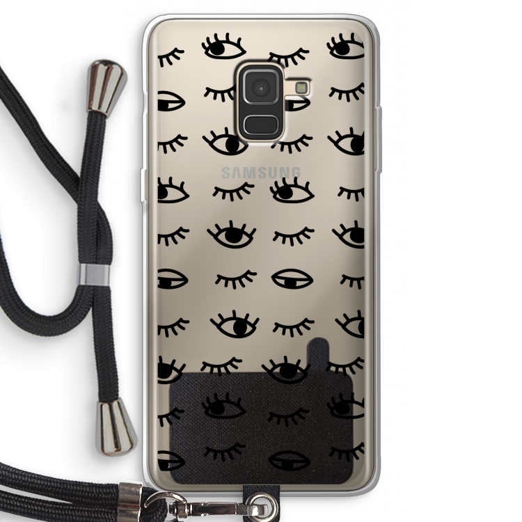 Eye pattern #2: Samsung Galaxy A8 (2018) Transparant Hoesje met koord