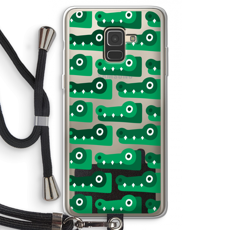 Crocs: Samsung Galaxy A8 (2018) Transparant Hoesje met koord