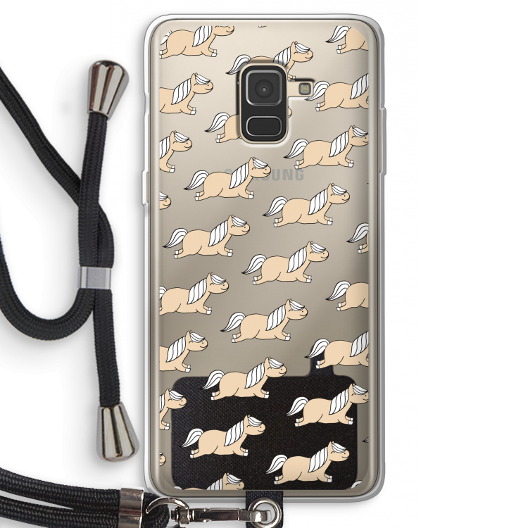 Ponys: Samsung Galaxy A8 (2018) Transparant Hoesje met koord