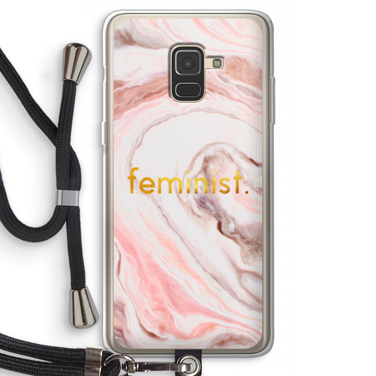 Feminist: Samsung Galaxy A8 (2018) Transparant Hoesje met koord