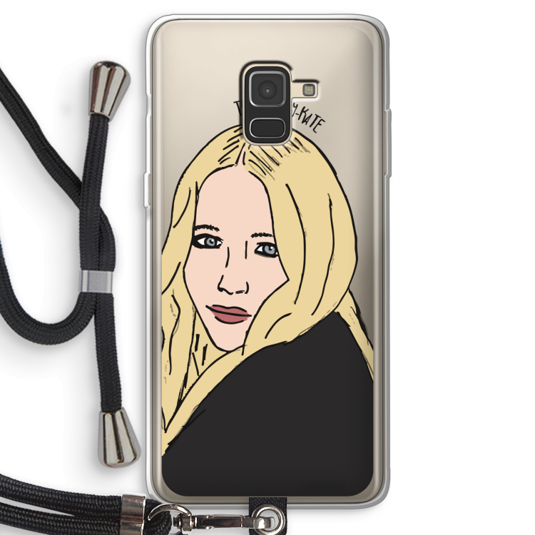 Mary Kate: Samsung Galaxy A8 (2018) Transparant Hoesje met koord