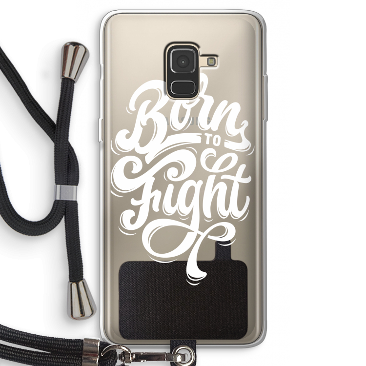 Born to Fight: Samsung Galaxy A8 (2018) Transparant Hoesje met koord