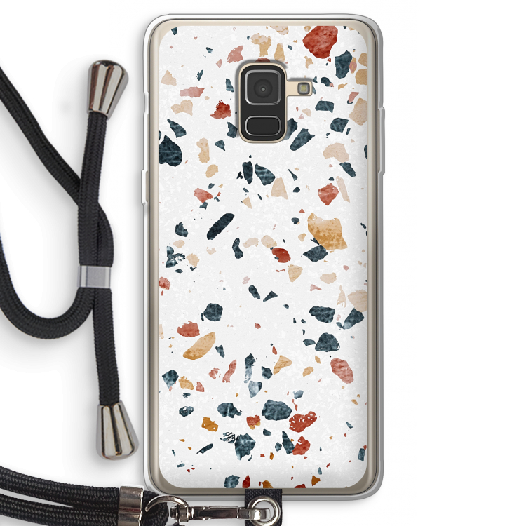 Terrazzo N°4: Samsung Galaxy A8 (2018) Transparant Hoesje met koord