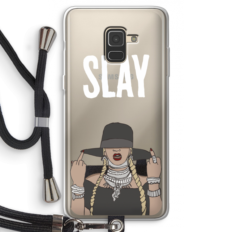 Slay All Day: Samsung Galaxy A8 (2018) Transparant Hoesje met koord