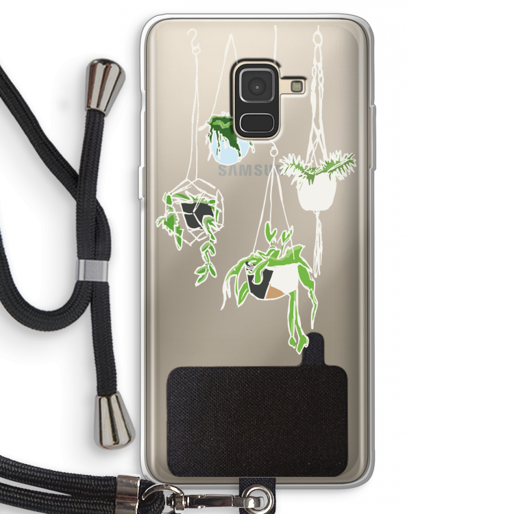 Hang In There: Samsung Galaxy A8 (2018) Transparant Hoesje met koord