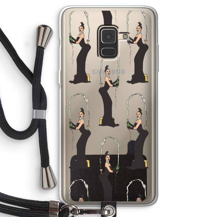 Pop Some Kim: Samsung Galaxy A8 (2018) Transparant Hoesje met koord