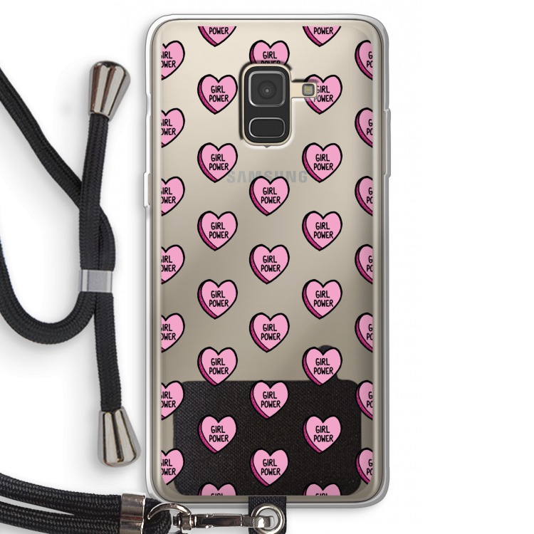 GIRL POWER: Samsung Galaxy A8 (2018) Transparant Hoesje met koord