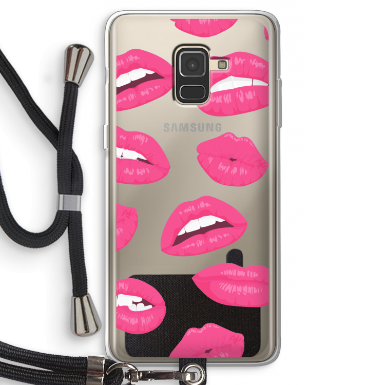 Bite my lip: Samsung Galaxy A8 (2018) Transparant Hoesje met koord