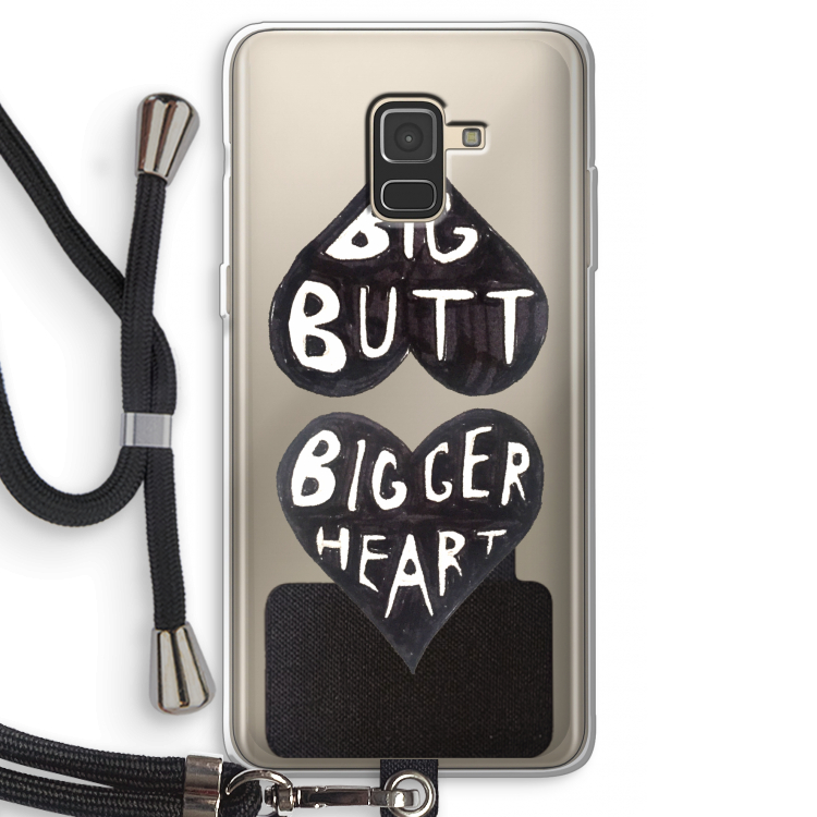 Big butt bigger heart: Samsung Galaxy A8 (2018) Transparant Hoesje met koord