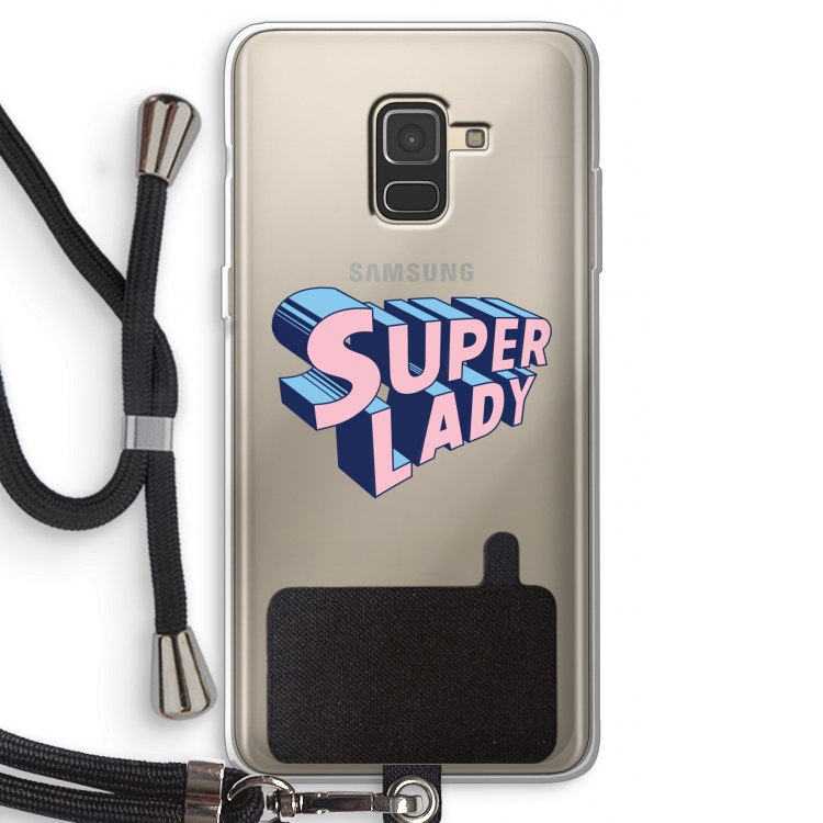 Superlady: Samsung Galaxy A8 (2018) Transparant Hoesje met koord
