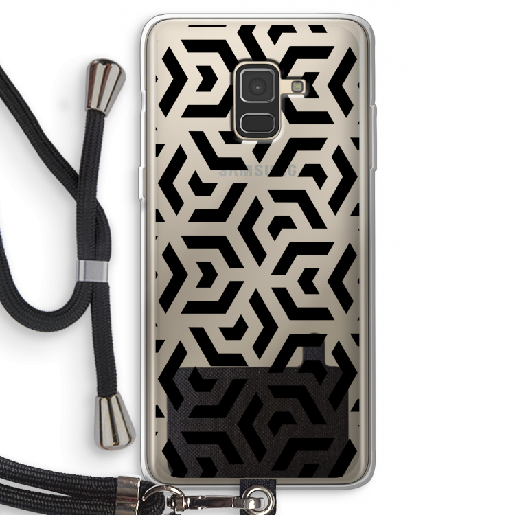 Crazy pattern: Samsung Galaxy A8 (2018) Transparant Hoesje met koord