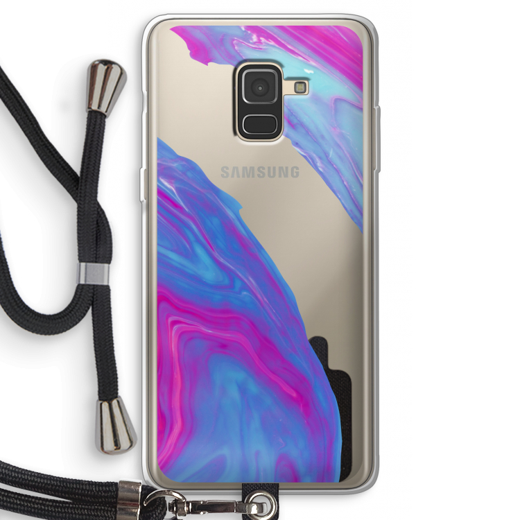 Zweverige regenboog: Samsung Galaxy A8 (2018) Transparant Hoesje met koord