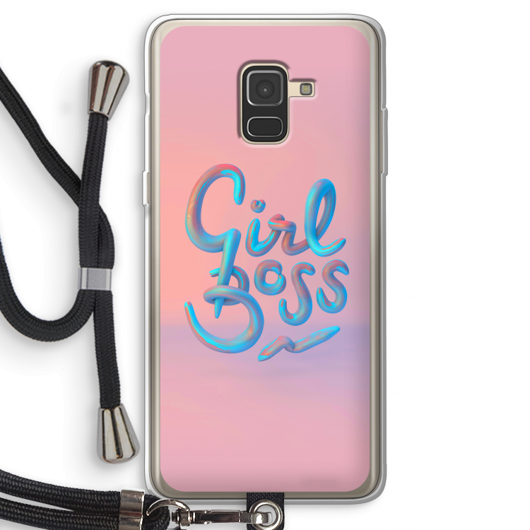 Girl boss: Samsung Galaxy A8 (2018) Transparant Hoesje met koord