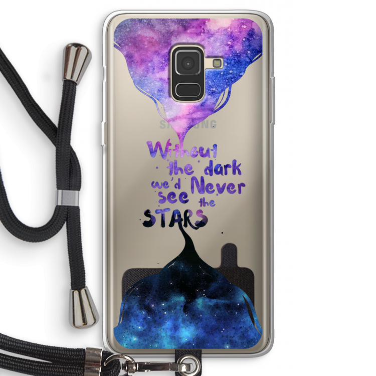 Stars quote: Samsung Galaxy A8 (2018) Transparant Hoesje met koord