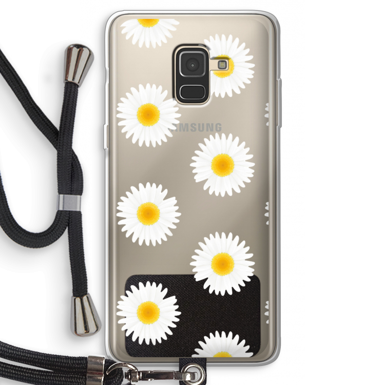 Margrietjes: Samsung Galaxy A8 (2018) Transparant Hoesje met koord