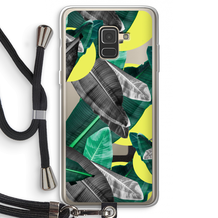 Fantasie jungle: Samsung Galaxy A8 (2018) Transparant Hoesje met koord
