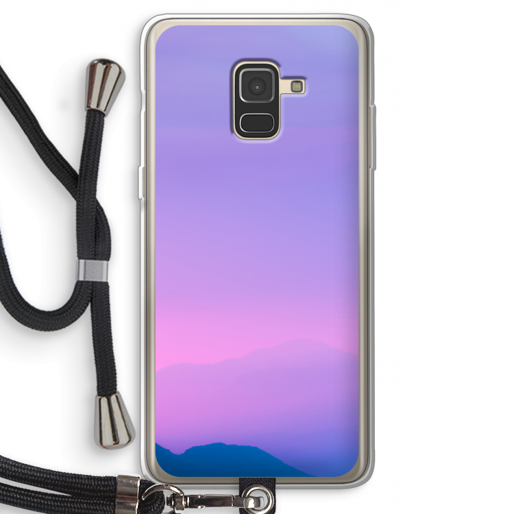 Sunset pastel: Samsung Galaxy A8 (2018) Transparant Hoesje met koord