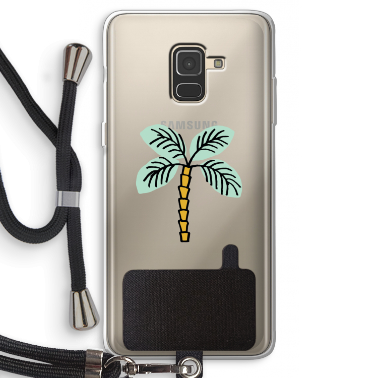 Palmboom: Samsung Galaxy A8 (2018) Transparant Hoesje met koord