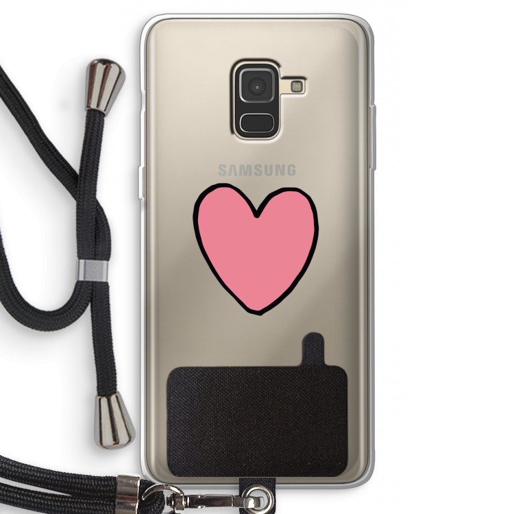Hartje: Samsung Galaxy A8 (2018) Transparant Hoesje met koord