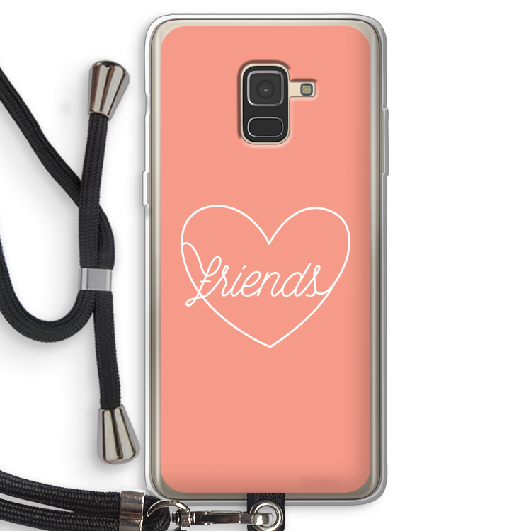 Friends heart: Samsung Galaxy A8 (2018) Transparant Hoesje met koord