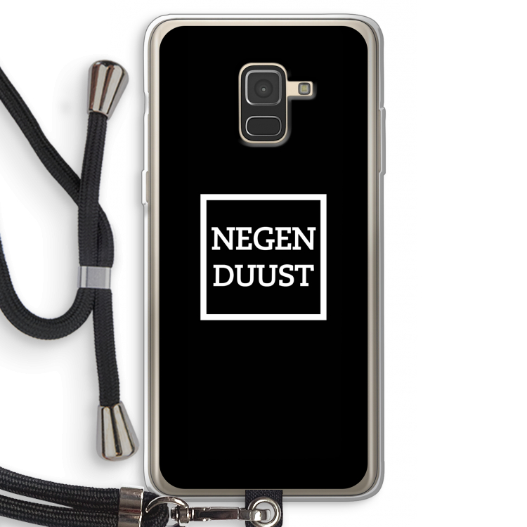 Negenduust black: Samsung Galaxy A8 (2018) Transparant Hoesje met koord