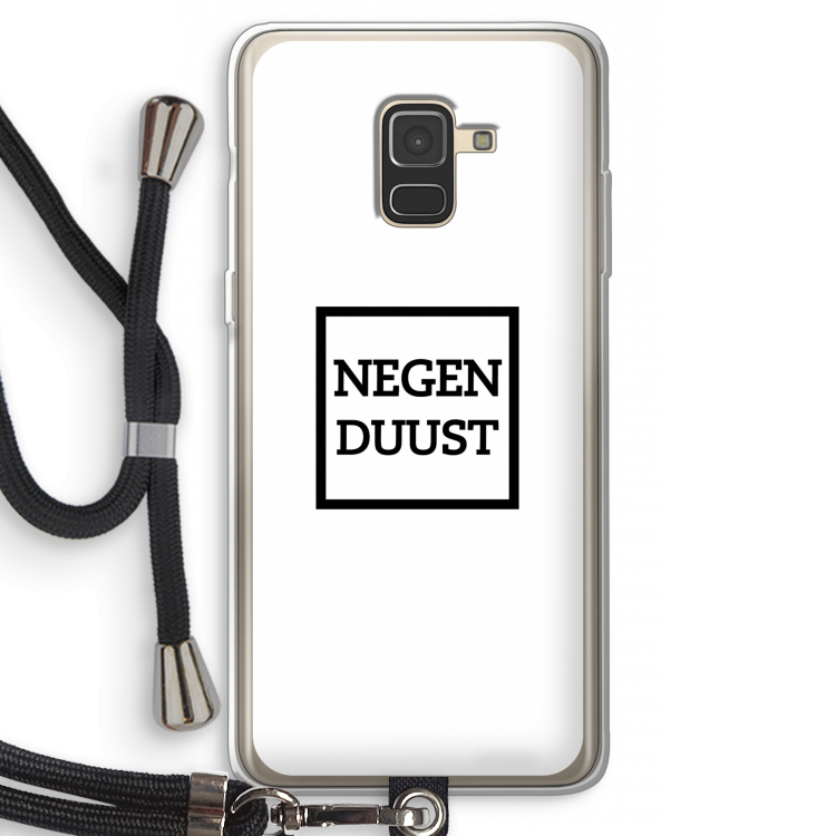 Negenduust vierkant: Samsung Galaxy A8 (2018) Transparant Hoesje met koord