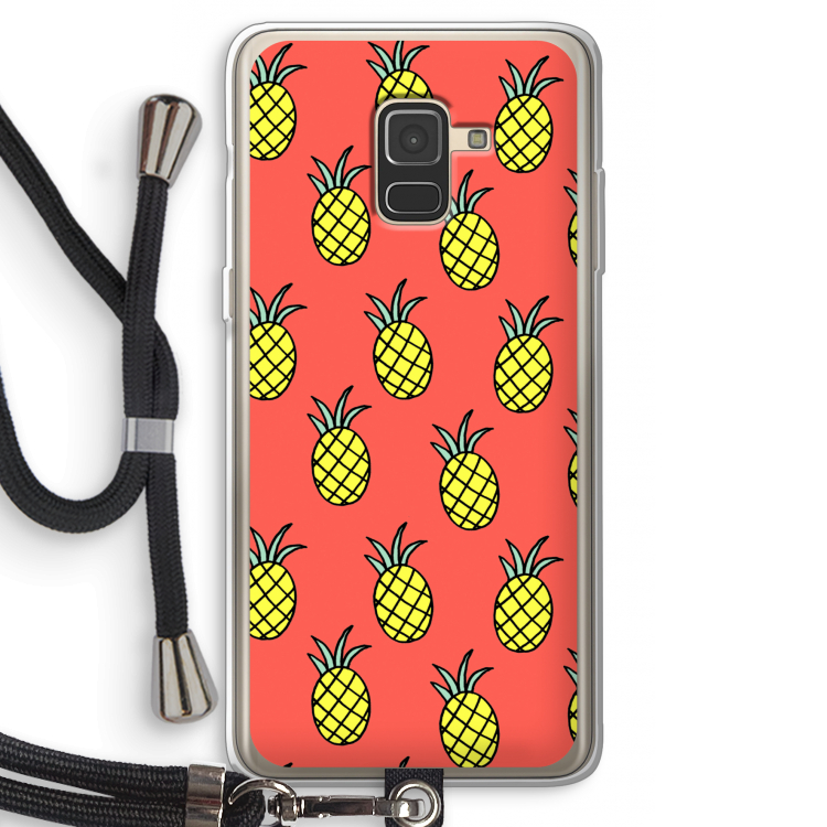 Ananas: Samsung Galaxy A8 (2018) Transparant Hoesje met koord