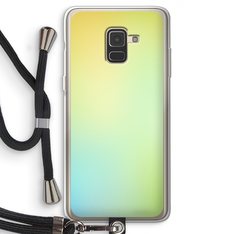 Minty mist pastel: Samsung Galaxy A8 (2018) Transparant Hoesje met koord