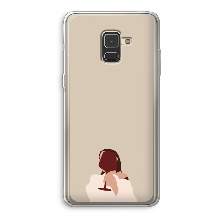 I drink wine: Samsung Galaxy A8 (2018) Transparant Hoesje