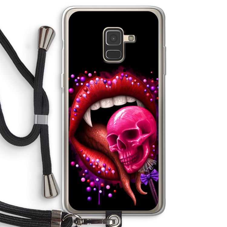 Dodelijk zoet: Samsung Galaxy A8 (2018) Transparant Hoesje met koord