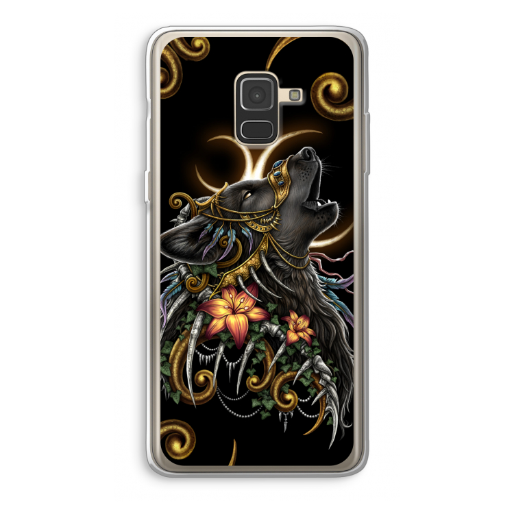 Huilende Wolf: Samsung Galaxy A8 (2018) Transparant Hoesje