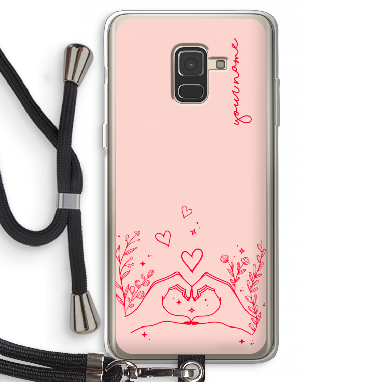 Love is in the air: Samsung Galaxy A8 (2018) Transparant Hoesje met koord
