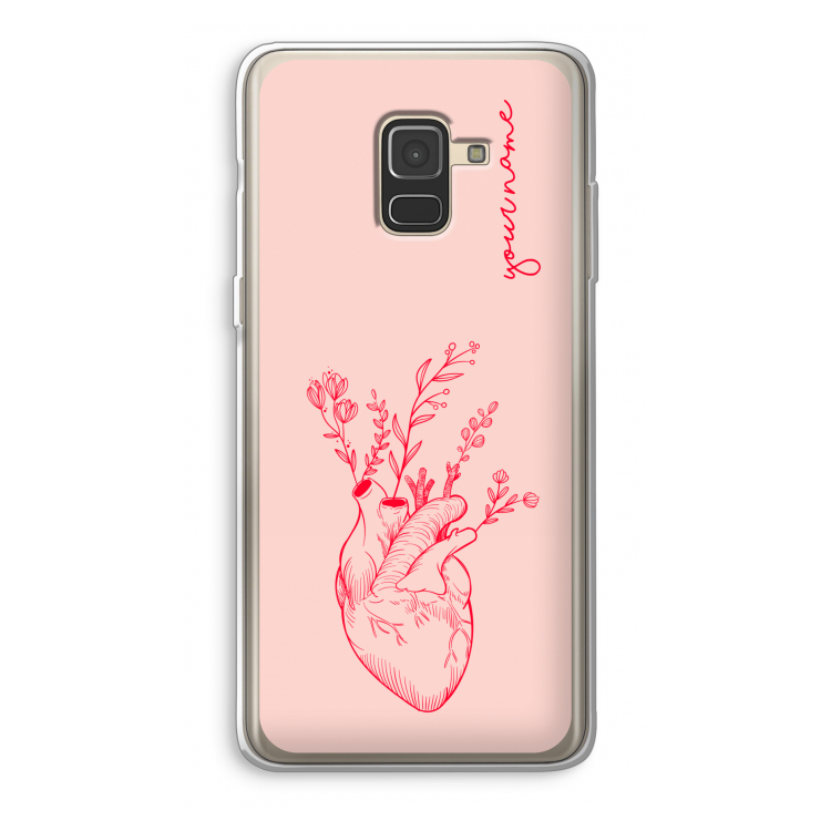 Blooming Heart: Samsung Galaxy A8 (2018) Transparant Hoesje