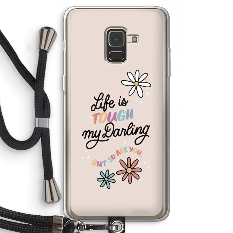 Tough Life: Samsung Galaxy A8 (2018) Transparant Hoesje met koord