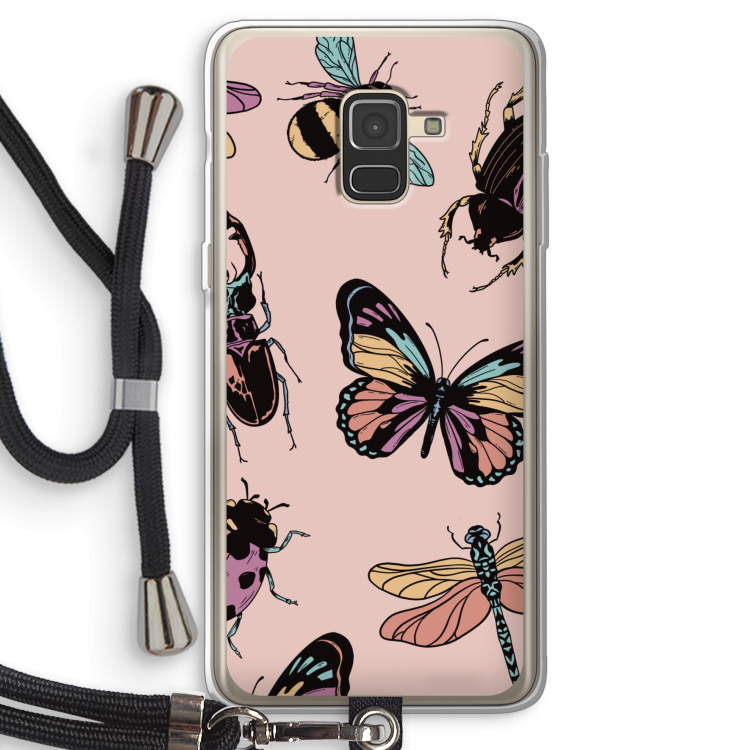 Tiny Bugs: Samsung Galaxy A8 (2018) Transparant Hoesje met koord