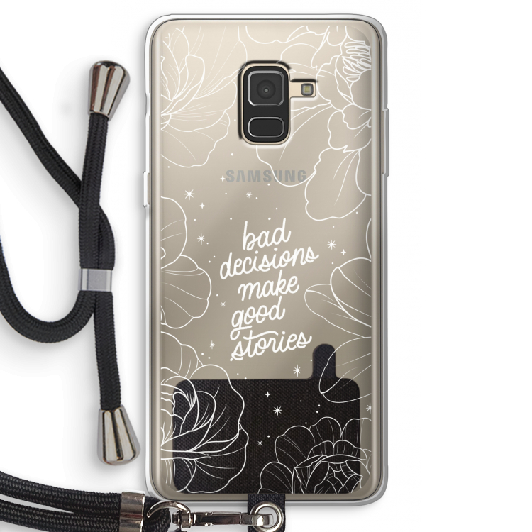 Good stories: Samsung Galaxy A8 (2018) Transparant Hoesje met koord