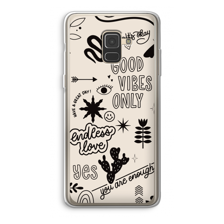 Good vibes: Samsung Galaxy A8 (2018) Transparant Hoesje
