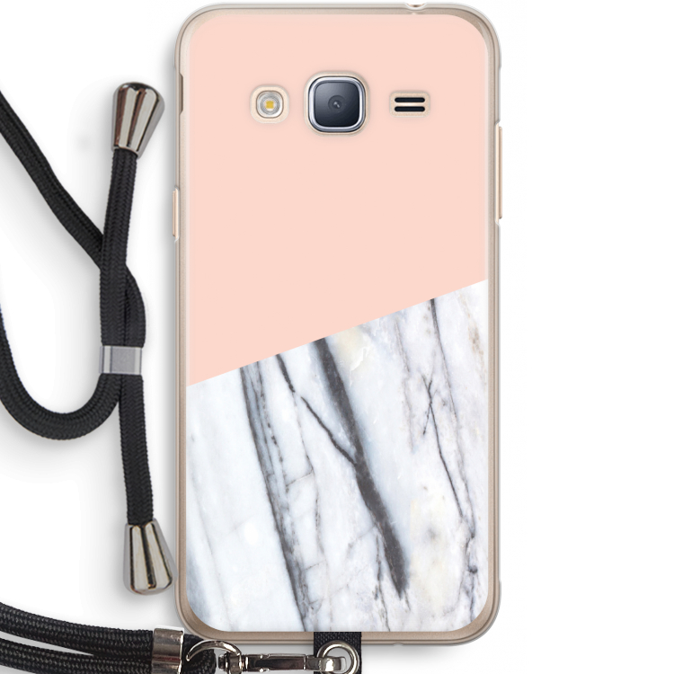 A touch of peach: Samsung Galaxy J3 (2016) Transparant Hoesje met koord