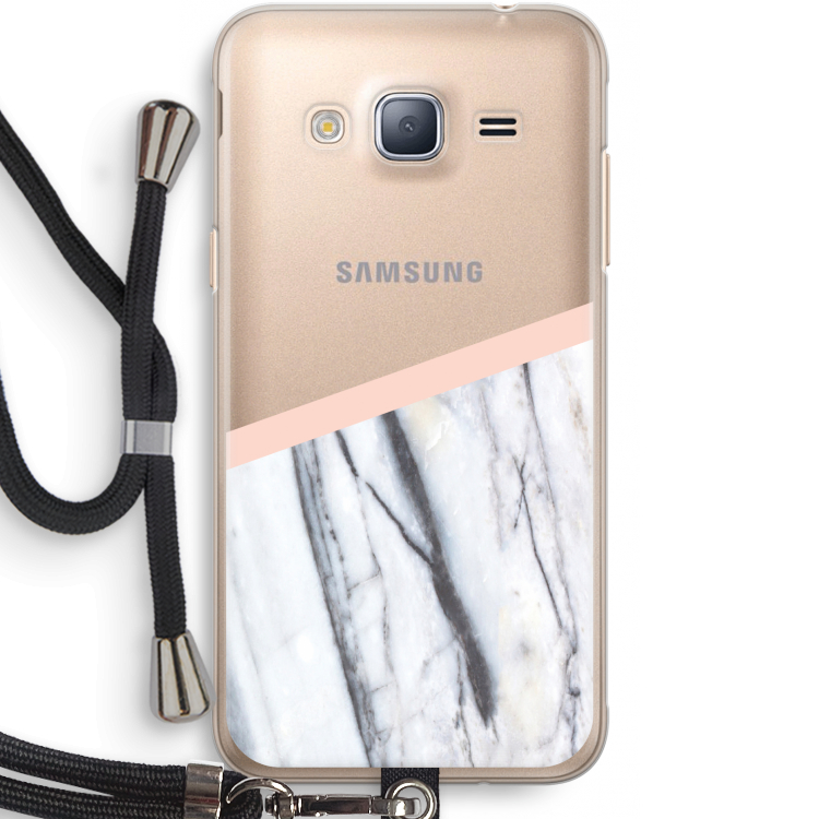 A touch of peach: Samsung Galaxy J3 (2016) Transparant Hoesje met koord