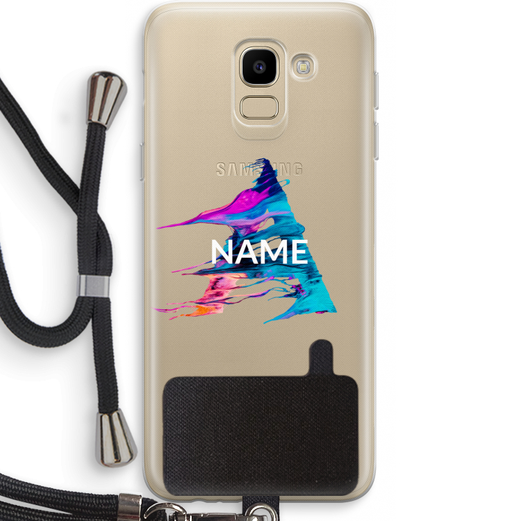 Abstract Spectrum: Samsung Galaxy J6 (2018) Transparant Hoesje met koord