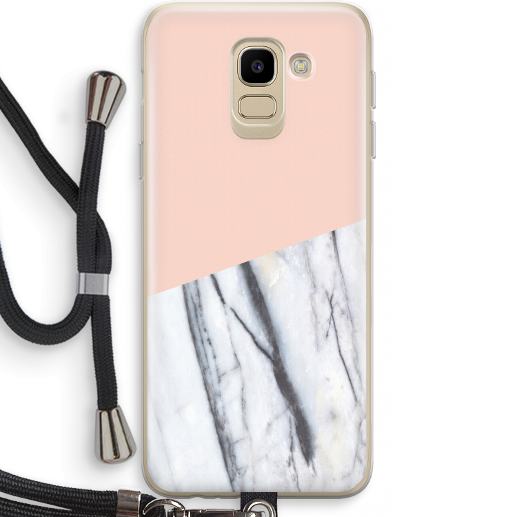 A touch of peach: Samsung Galaxy J6 (2018) Transparant Hoesje met koord