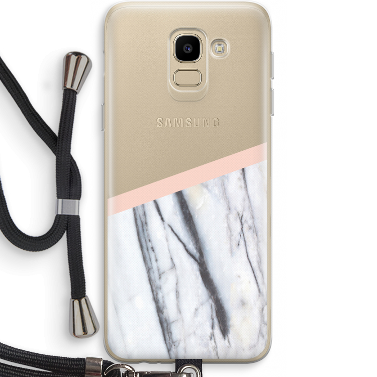 A touch of peach: Samsung Galaxy J6 (2018) Transparant Hoesje met koord