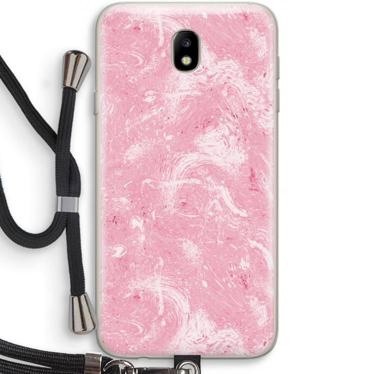 Abstract Painting Pink: Samsung Galaxy J7 (2017) Transparant Hoesje met koord