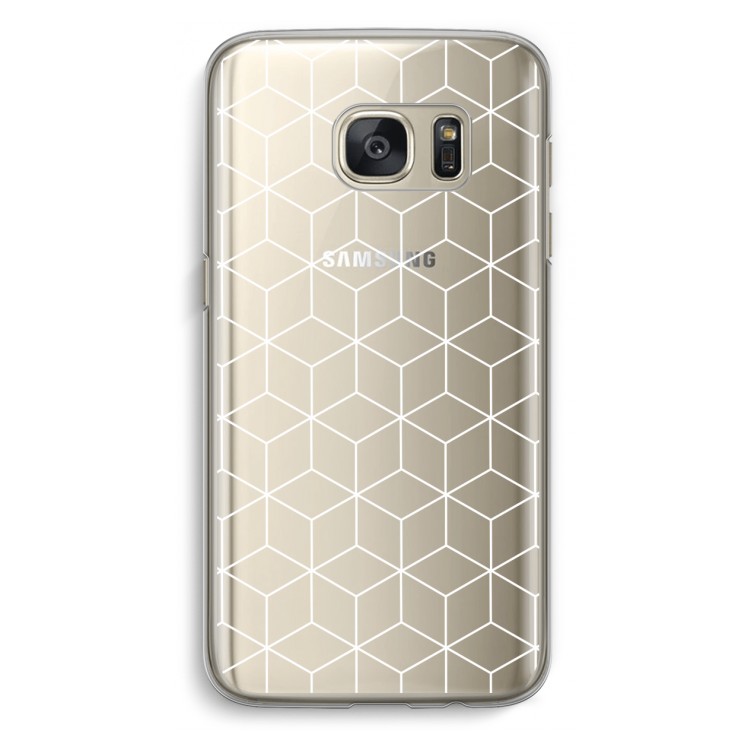 Zwart-witte kubussen: Samsung Galaxy S7 Transparant Hoesje