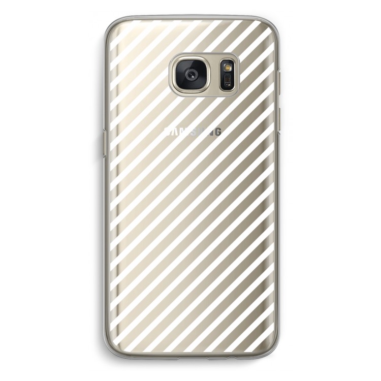 Strepen zwart-wit: Samsung Galaxy S7 Transparant Hoesje