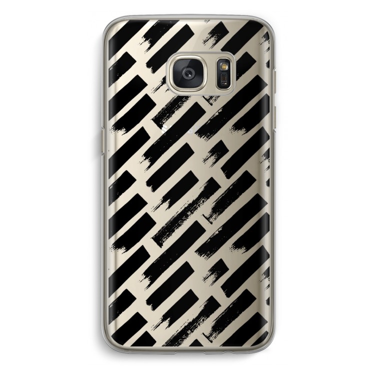 Zwarte vegen: Samsung Galaxy S7 Transparant Hoesje