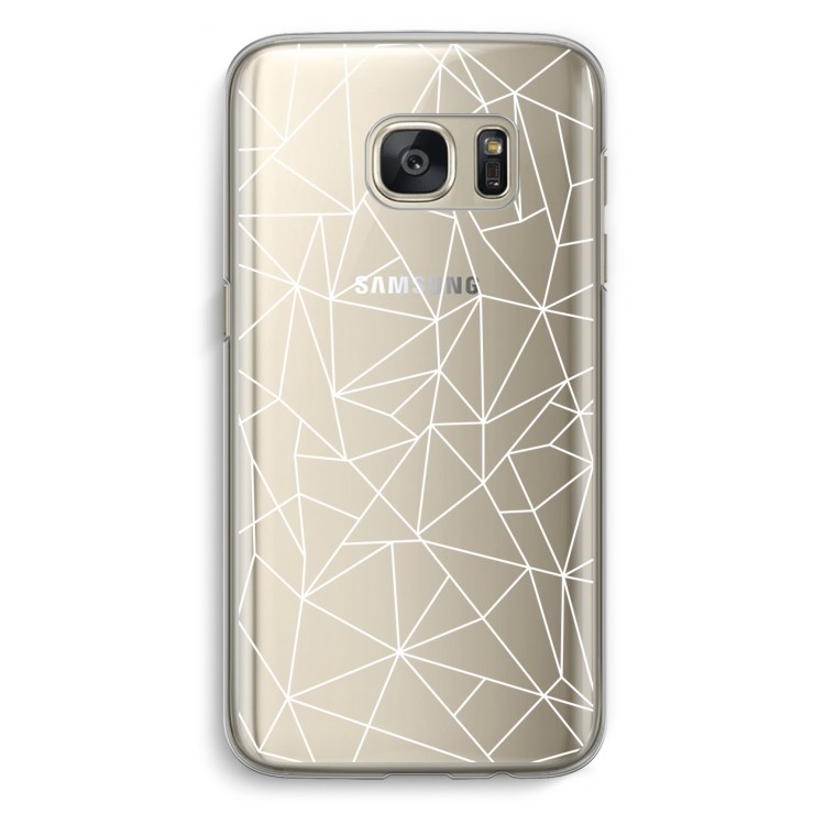 Geometrische lijnen wit: Samsung Galaxy S7 Transparant Hoesje