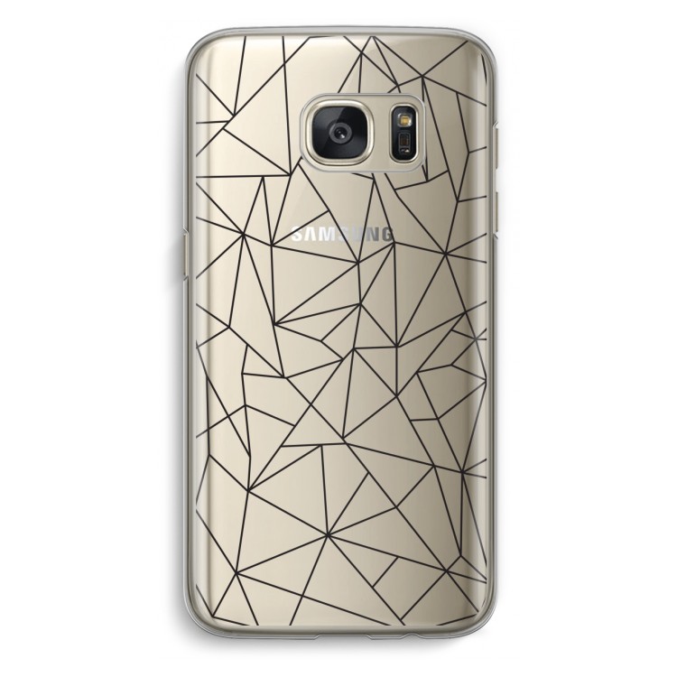 Geometrische lijnen zwart: Samsung Galaxy S7 Transparant Hoesje