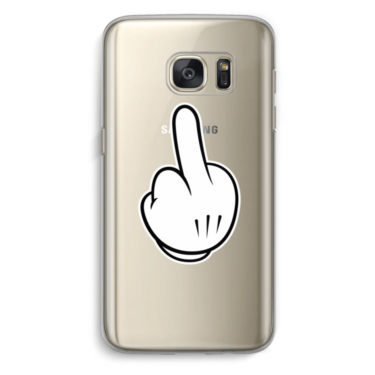 Middle finger black: Samsung Galaxy S7 Transparant Hoesje
